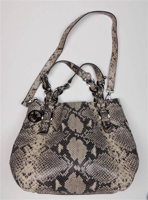 michael kors grey snakeskin wallet|Michael Kors snakeskin shoulder bag.